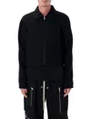 Rick Owens Collared Front Pockets Long Sleeves Jacket In Black