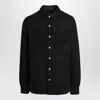 Rick Owens Leather Outershirt With Pockets And Collar In Black