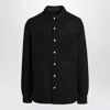 Rick Owens Leather Outershirt With Pockets And Collar In Black