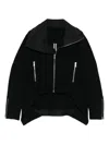 Rick Owens Black Wool Trench Coat In Black