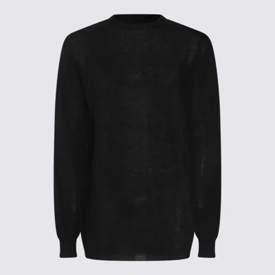 Rick Owens Black Wool Knitwear In Multi