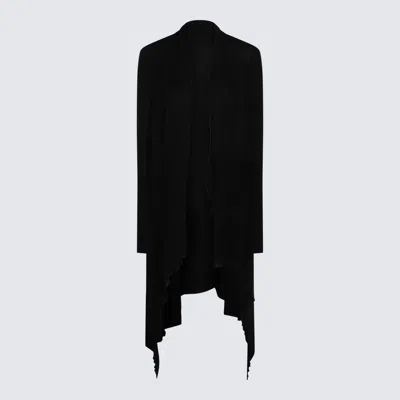 Rick Owens Long Wrapped Cadigan In Black