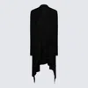 Rick Owens Asymmetric Drape Coat In Black