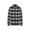 Rick Owens Checked Pattern Long Sleeve Outer Shirt In Gray