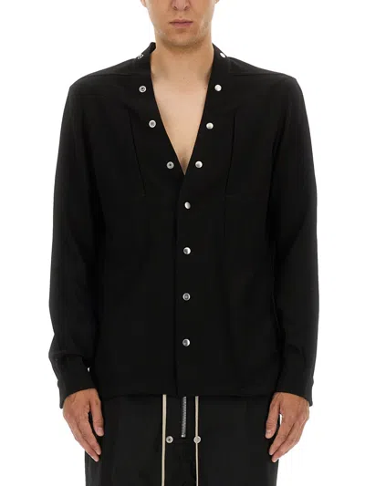 Rick Owens Black Wool Shirts