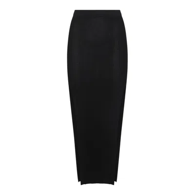 Rick Owens Black Wool Skirt