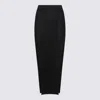 Rick Owens Womens Black Soft Pillar Stretch-wool Blend Maxi Skirt In Black