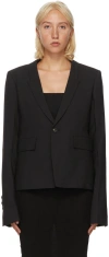 Rick Owens Structured Shoulder Bell Sleeve Blazer In 09 Black