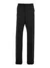 Rick Owens Wide-leg Tailored Wool Pants With Pleat Detail In Black