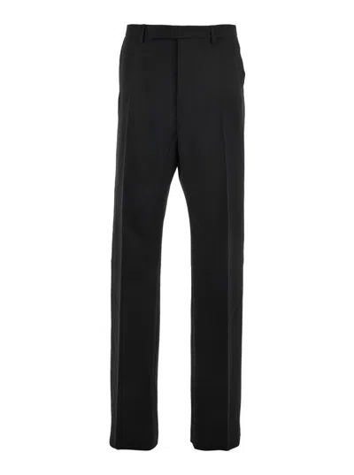 RICK OWENS BLACK WOOL TAILORED TROUSERS
