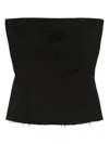 Rick Owens Womens Black Bustier Cinched Stretch-wool Blend Top In Black