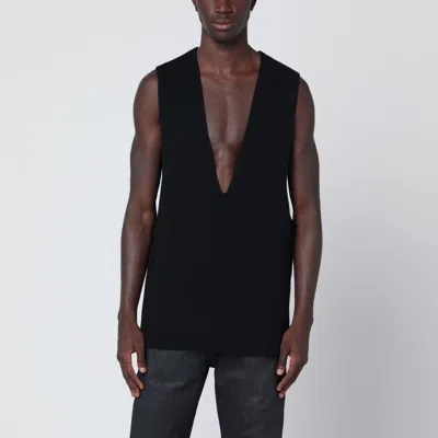 Rick Owens Black Wool Vest