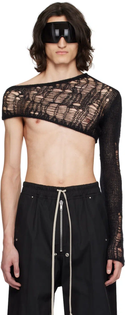 Rick Owens Black Ziggy Sweater In 09 Black