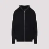 Rick Owens Hooded Knit Sweater Featuring Ribbed Finish In Black