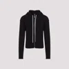 Rick Owens Ribbed Zip-up Hoodie With Fitted Silhouette