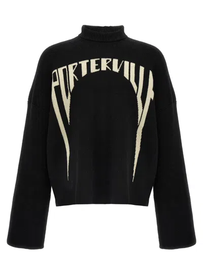 RICK OWENS BLACK LOGO SWEATER