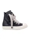 Rick Owens Leather High-top Sneakers Contrast Sole In Multi