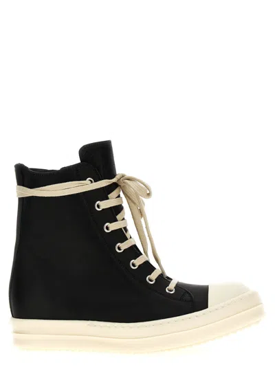 Rick Owens Women Blackwhite Lace Up Sneakers