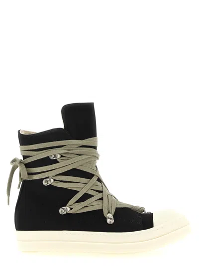 RICK OWENS BLACKWHITE MEGALACE SNEAKERS