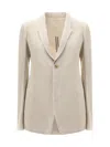 Rick Owens Corduroy Blazer Peak Lapels In Neutral