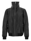Rick Owens Casual High Collar Jacket With Snap Button Pockets In Black
