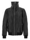 Rick Owens Casual High Collar Jacket With Snap Button Pockets