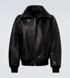 Rick Owens Black Concordians Blixa Dracucollar Leather Jacket In Black