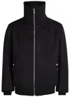 Rick Owens Blixa Dracucollar Wool Bomber Jacket In Black