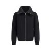Rick Owens Structured Black Sports Jacket With Ribbed Details And Matte Finish In Black