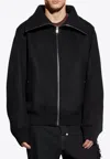 Rick Owens Blixa Dracucollar Wool Jacket In Black