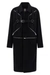 Rick Owens Long Sleeve Collared Coat Front Pockets In Black