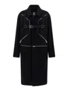 Rick Owens Long Sleeve Collared Coat Front Pockets In Black