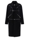 Rick Owens Long Sleeve Collared Coat Front Pockets In Black