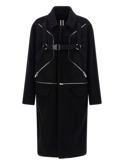 RICK OWENS BLIXA JUMBO MAC HARNESS-DETAIL ZIPPED COAT
