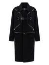Rick Owens Long Sleeve Collared Coat Front Pockets In Black