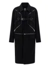 Rick Owens Long Sleeve Collared Coat Front Pockets In Black