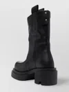 Rick Owens Block Heel Mid-calf Leather Boots