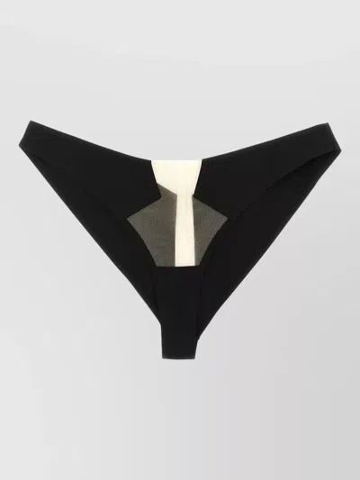 Rick Owens Block Line Thong Briefs Mesh Tulle Design In Black