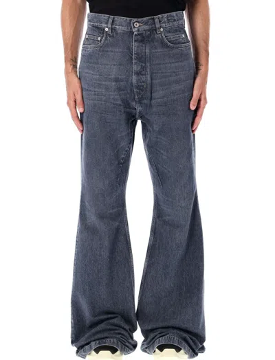 Rick Owens Drkshdw Wide Leg Denim Trousers Belt Loops In Blue