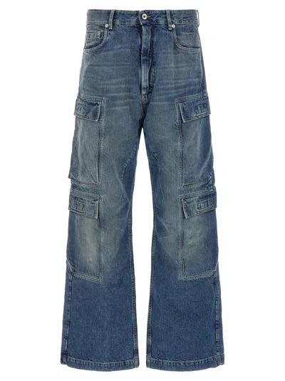Rick Owens Blue Double Cargo Jeans