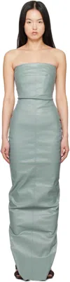 Rick Owens Blue Hollywood Bustier Denim Gown In 66 Mouthwash