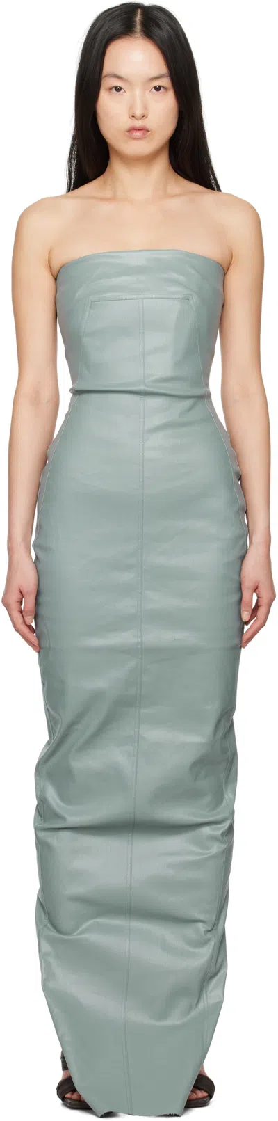 Rick Owens Blue Hollywood Bustier Denim Gown In 66 Mouthwash