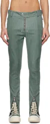 Rick Owens Blue Hollywood Tyrone Bela Leather Pants In 66 Mouthwash