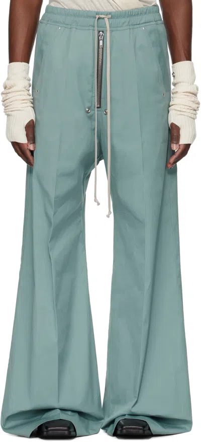 Rick Owens Blue Hollywood Wide Bela Trousers In 66 Mouthwash