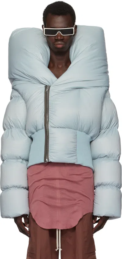 Rick Owens Blue Porterville Anubis Down Jacket In 36 Pale Blue