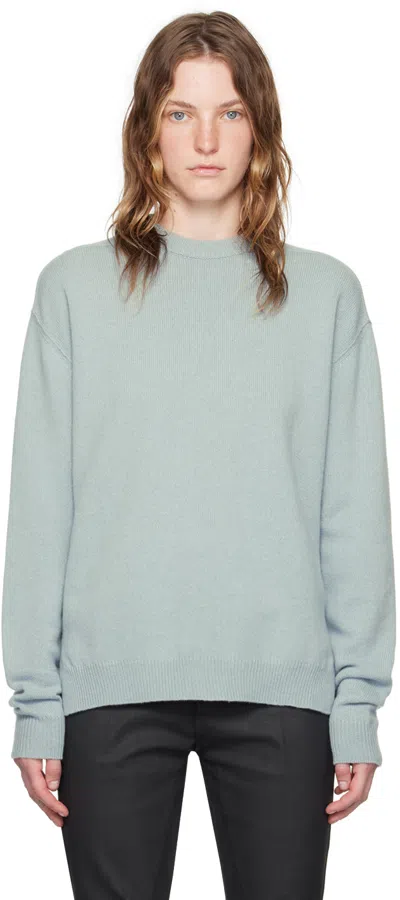 Rick Owens Blue Porterville Crewneck Sweater In 36 Pale Blue