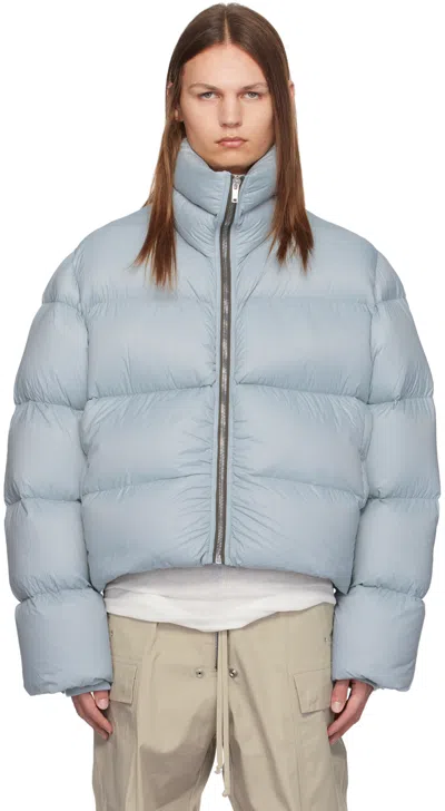 Rick Owens Blue Turtle Down Jacket In 36 Pale Blue