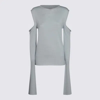 Rick Owens Blue Wool Knitwear In Pale Blue