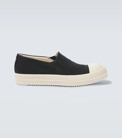 Rick Owens Boat Coated Denim Slip-on Shoes