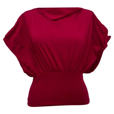 Rick Owens Boat Neck Short Sleeve Blouse In Pink Cotton In Red